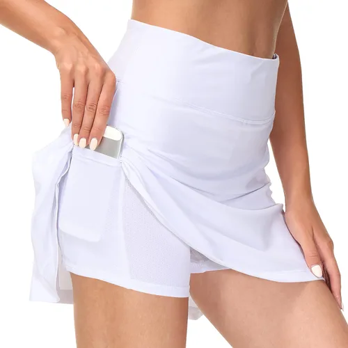 Miniatura 4 de Zingther Falda pantalón de tenis para mujer, también para pickleball, bádminton, correr y golf, faldas plisadas para niñas con pantalones cortos