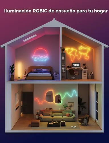 Miniatura 6 de Govee RGBIC Luces de Neón, Luz de Cuerda de Neón LED Inteligente 2 Funciona con Matter, Alexa, Google Assistant, Luces de Tira de Neón DIY