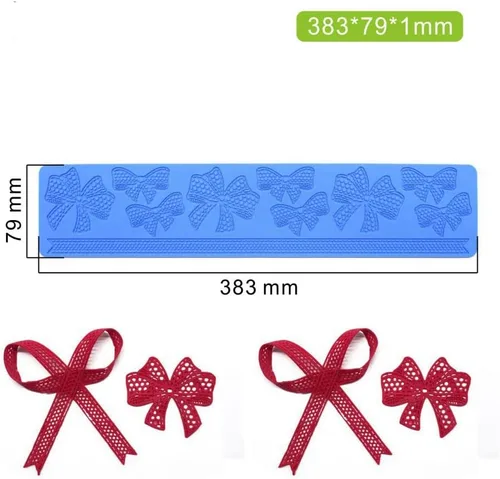 Miniatura 3 de Alfombra de silicona con nudo de lazo para fondant, diseño de encaje con nudo de lazo Sugarcraft, alfombrillas para tartas, fondant, pastelería