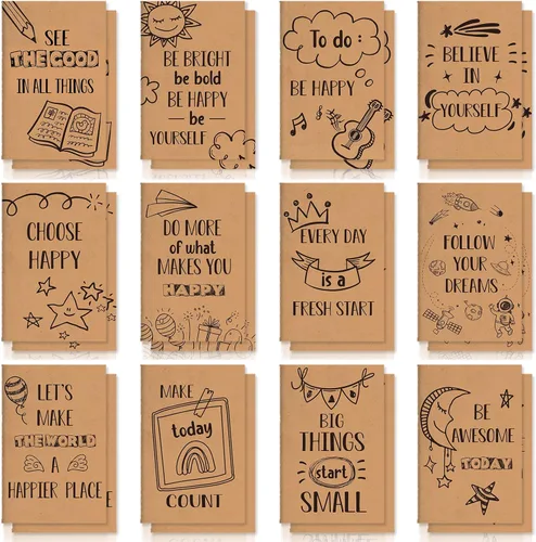 Miniatura 8 de Zonon 24 mini cuadernos a granel para regalo de fin de año para estudiantes de parte del profesor, 3.2 x 5 pulgadas, pequeño bloc de notas rayado