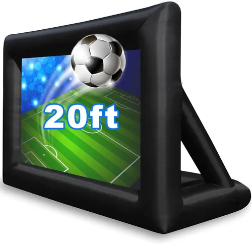 Miniatura 9 de GZKYYLEGS Pantalla de cine inflable de 16 pies para exteriores, pantalla de proyección con soplador de aire, amarres y bolsa de almacenamiento