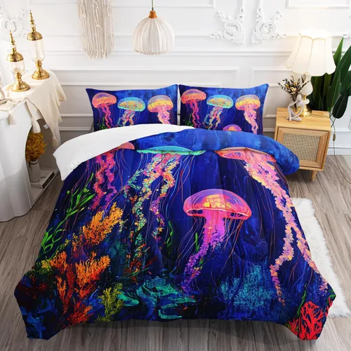 Miniatura 17 de AILONEN Bonito juego de edredón tamaño individual, lindo juego de ropa de cama de ciervo rosa para niños y niñas, juego de edredón Kawaii de ciervos