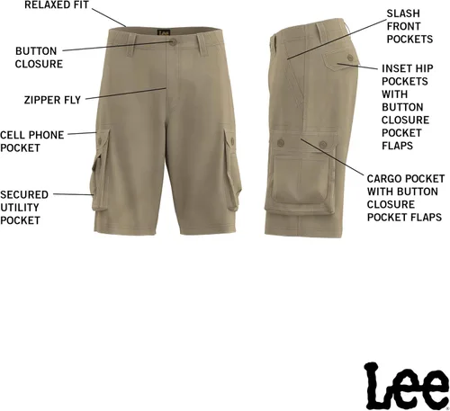 Miniatura 5 de Pantalones cortos cargo Wyoming con cinturón nuevos para hombre Dungarees