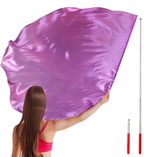 Miniatura 8 de Bandera de adoración para iglesia, banderas de baile de alabanza de RooYoon de 59 x 44 pulgadas para oración de la iglesia, banderas cristianas