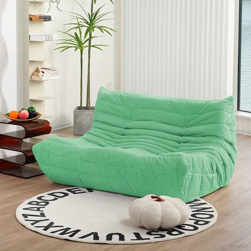 Miniatura 15 de N&V Fireside Sofá de Dos Plazas, Sofá de Piso Tamaño Twin de Mediados de Siglo sin Brazos, Silla Lounge de Piso de Pana Premium Suave, Silla de Jade