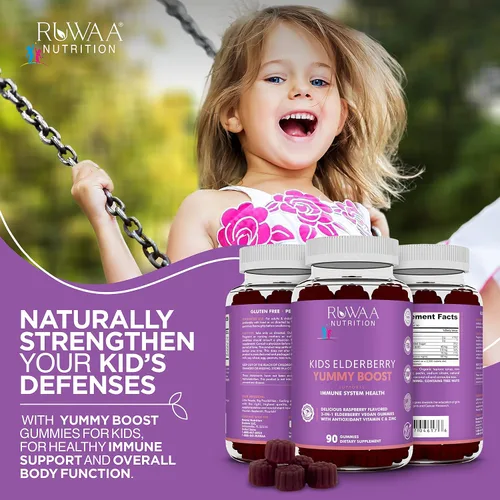 Miniatura 3 de RUWAA NUTRITION Vitaminas, gomitas de saúco, suplementos de zinc y vitamina C: vitaminas de apoyo inmunológico, hueso, cerebro, pulmón, piel