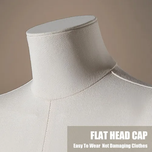 Miniatura 3 de Adjustable Female Mannequin Torso Dress Form - Linen Fabric Body on Metal Stand, Perfect for Tailoring, Sewing, Jewelry Display & Fashion Design