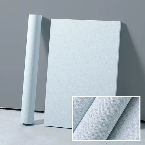 Miniatura 3 de Yancorp Papel Tapiz de Tela Texturizada Grasscloth Despegar y Pegar Azul Papel de Contacto - 15.7"x120" Grasscloth Sintético Despegar y Pegar - Azul