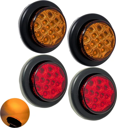 Miniatura 15 de All Star Truck Parts 10 unidades de luz LED redonda de 2 pulgadas con espacio para marcador lateral [13 LED]