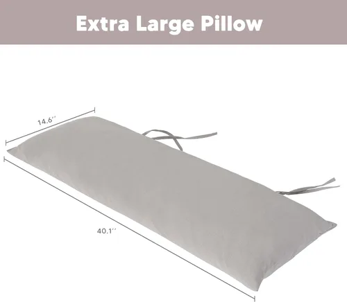 Miniatura 4 de SUNCREAT Almohada de hamaca desmontable extra grande para exteriores con lazos, café