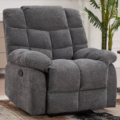 Miniatura 17 de CANMOV Silla reclinable manual, sofá reclinable individual con respaldo y reposabrazos sobrerelleno para sala de estar, muebles de dormitorio