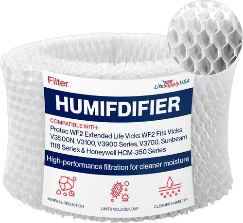 LifeSupplyUSA Filtro humidificador compatible con Protec WF2 Extended Life Vicks WF2; se adapta a Vicks V3500N, V3100, V3900 Series, V3700, Sunbeam