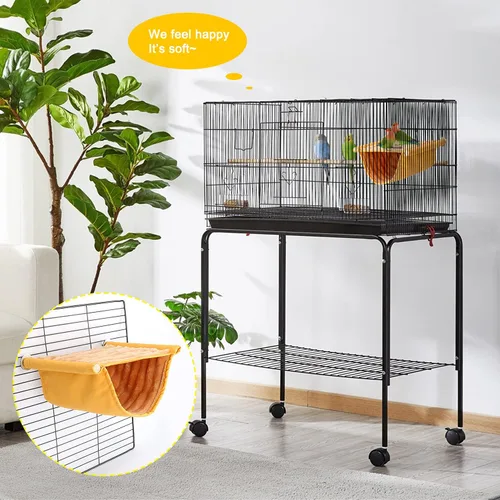Miniatura 5 de BWOGUE Cama nido hamaca colgante cálida de invierno para pájaros, cabaña para acurrucarse, casa tienda juguete de loro, percha de jaula de pájaros