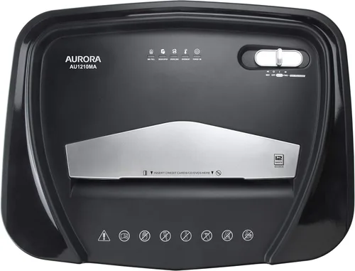 Miniatura 5 de Aurora AU1210MA - Trituradora de papel de microcorte de alta seguridad de grado profesional de 12 hojas, CD y tarjeta de crédito, 60 minutos