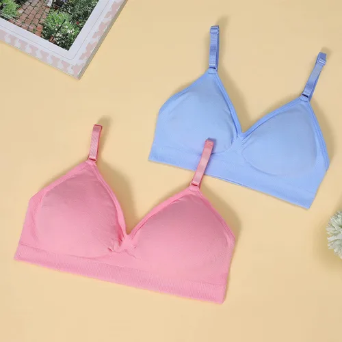 Miniatura 6 de HIVOF Sujetador camisola cómodo para niñas con correas finas ajustables, paquete de 5