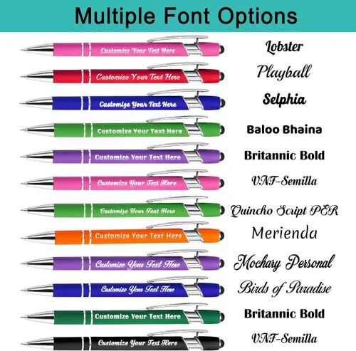 Miniatura 3 de Aolun Bolígrafo personalizado, bolígrafo grabado personalizado con lápiz capacitivo, metal suave al tacto, introduce el nombre, logotipo o mensaje