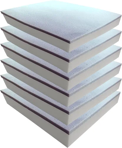 Miniatura 23 de Foamma Paquete de 6 almohadillas de espuma para tapicería de alta densidad de 2 x 20 x 20 pulgadas, repuesto de cojín de sofá, espuma de silla