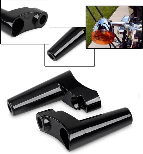 Miniatura 2 de Kit de reubicación de soportes de señal de giro delantero negro para Harley Sportster XL 883 1200 1988 y posteriores, Dyna 1991-2005