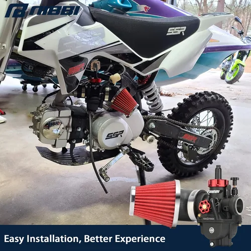 Miniatura 6 de NIBBI Carburador PE24 con kit de filtros de aire de 48mm, mejora el rendimiento de motocicletas de cross, compatible con 125cc-150cc para Apollo