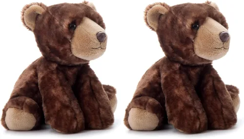 Miniatura 9 de The Petting Zoo Peluche de oso marrón, regalos para niños, animales salvajes del zoológico Onez, juguete de peluche de oso marrón de 9 pulgadas