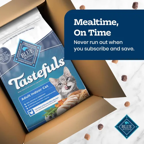 Miniatura 10 de Blue Buffalo Tastefuls - Comida seca natural para gatos adultos de interior, receta de pollo y arroz integral, bolsa de 7 libras