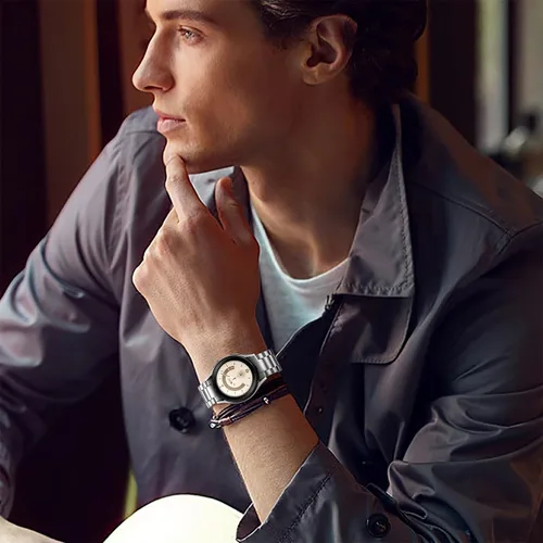 Miniatura 2 de Lenrao Compatible con Galaxy Watch 6/Watch 5, correa clásica de 1.57 a 1.77 pulgadas, correa de metal de acero inoxidable