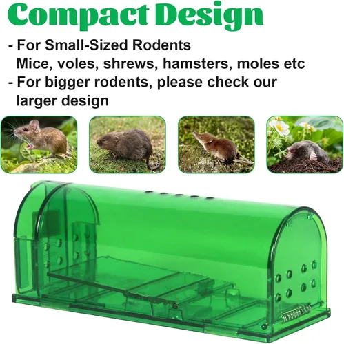 Miniatura 5 de Trampas para ratones grandes y humanas reutilizables para interiores y exteriores, seguras para niños y mascotas y no matan para pequeños roedores