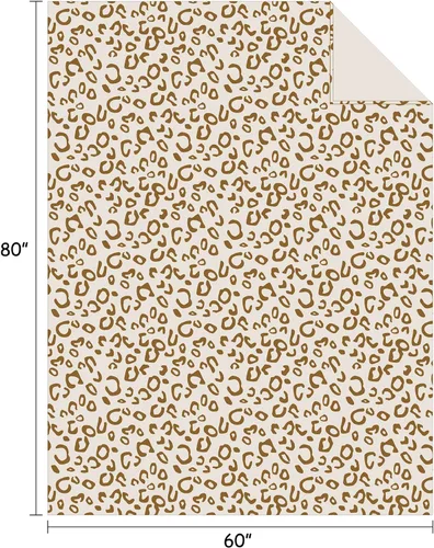 Miniatura 6 de FY FIBER HOUSE Manta de franela y forro polar, cobija ligera y suave de microfibra para adultos, de 60 x 80 pulgadas, con diseño de leopardo