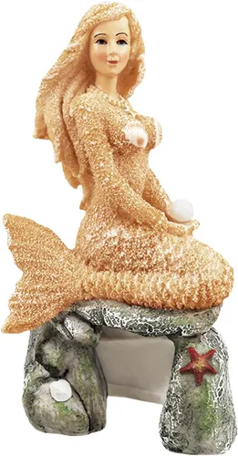 Estatua de sirena para acuario, estatua de sirena, decoración de pecera, escultura de sirena, adornos de resina para decoración de peceras
