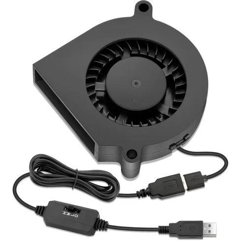 Miniatura 9 de Ventilador centrífugo de turbina de 1.969 in x 0.591 in Mini USB 5V Ventilador sin escobillas 5015 para impresora 3D, casco, enfriador de proyectos