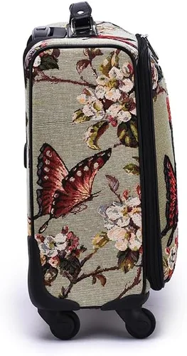 Miniatura 4 de Mellow World Maleta vertical con ruedas para mujer (mariposa), Mariposa, Maleta vertical con ruedas giratorias