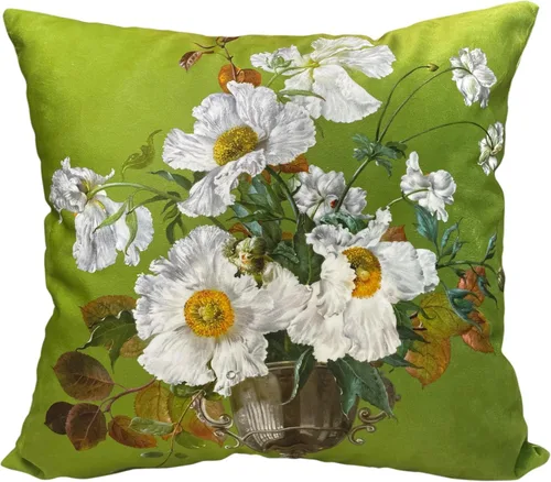 Miniatura 26 de Funda de cojín floral ligera de lujo, 18 x 18 pulgadas, pintura al óleo retro victoriana de doble cara, fondo negro, flor vibrante, funda de cojín