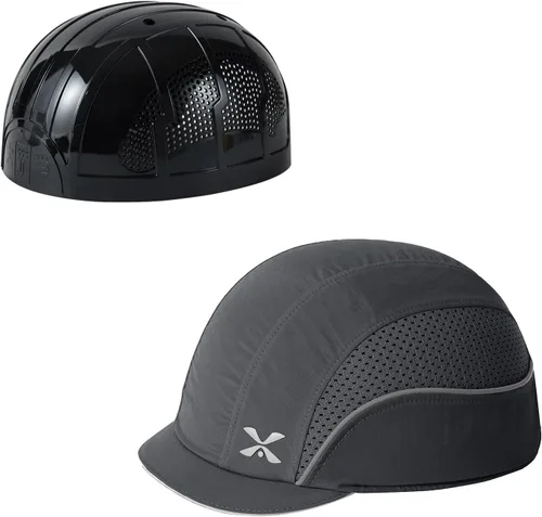 Miniatura 15 de TIHEEN Gorra de seguridad unisex, estilo gorra de béisbol con rayas reflectantes, ligera y transpirable, gorra de protección para la cabeza