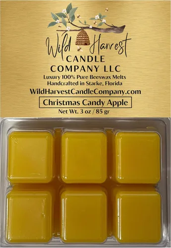 Miniatura 38 de Primera Respiración del Otoño Perfumado, 1 Paquete de Cera de Abejas Pura Derretida para Calentadores, Wild Harvest Candle Company, Tartas Cúbicas