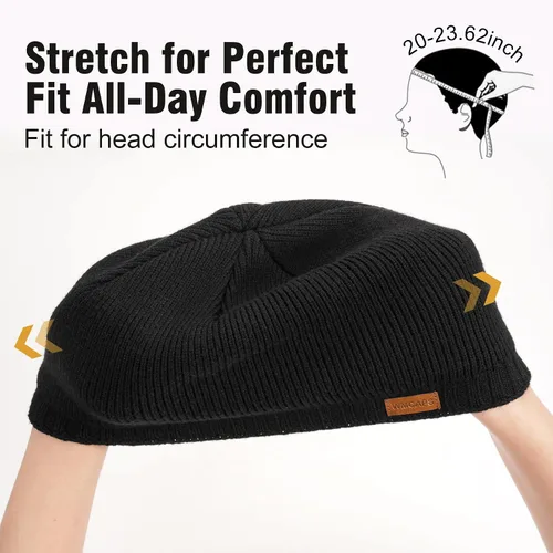 Miniatura 3 de Wmcaps Gorro de invierno con forro polar cálido, gorro de invierno de punto suave para hombres y mujeres