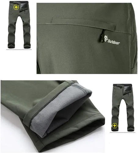 Miniatura 7 de TBMPOY - Pantalones de esquí de nieve impermeables con forro polar para hombre, para senderismo, montaña, revestimiento suave con cinturón