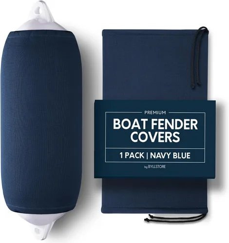 Miniatura 9 de Fundas para guardabarros de barco Varias opciones de tamaño disponibles Negro y azul marino Paquete de 1, 2 y 4 Poliéster