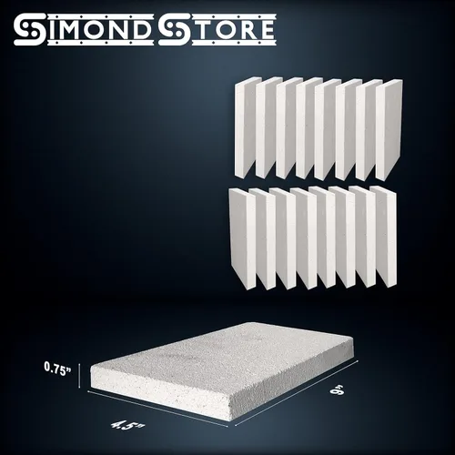 Miniatura 2 de SIMOND STORE Ladrillo de fuego aislante – 0.75 x 4.5 x 9 pulgadas – 2500 F – Ladrillos de fuego para estufa de leña, chimenea, horno, cerámica