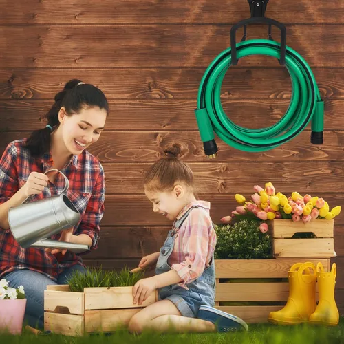 Miniatura 4 de AIODE Manguera de jardín de 5/8 pulgadas x 15 pies, manguera de agua resistente, súper flexible, para todo tipo de clima, equipo de riego de césped