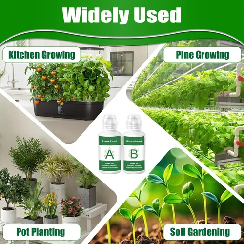 Miniatura 6 de Nutrientes hidropónicos para plantas de 33.8 fl oz, sistema de cultivo hidropónico de hierbas de interior, alimento general para plantas, A y B