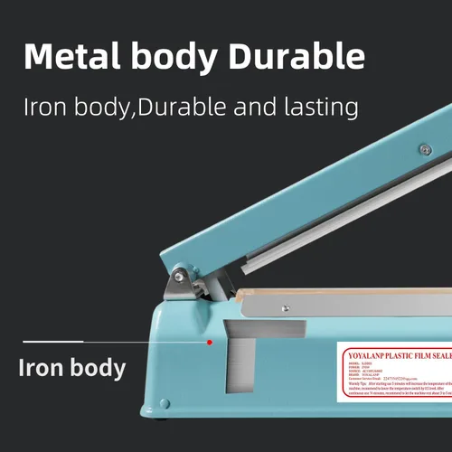 Miniatura 3 de Cuerpo de metal, sellador térmico por impulso, sellador manual de bolsas, máquina de sellado térmico de 8 pulgadas, máquina selladora de impulsos