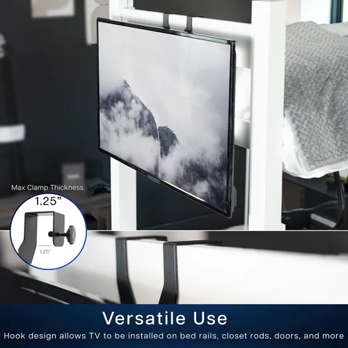Miniatura 4 de VIVO Soporte de TV para colgar para pantallas planas y curvas de 24 a 55 pulgadas, diseño de acero ligero, barra transversal de altura ajustable