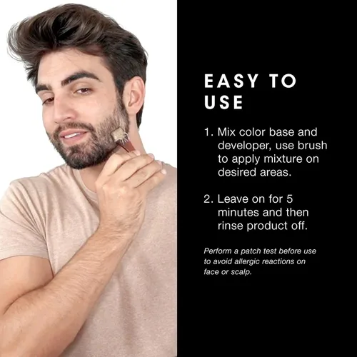 Miniatura 5 de Pacinos Kit de color para cabello y barba (marrón oscuro) - Color de cabello para hombres, elimina las canas en 5 minutos, fórmula fácil de aplicar