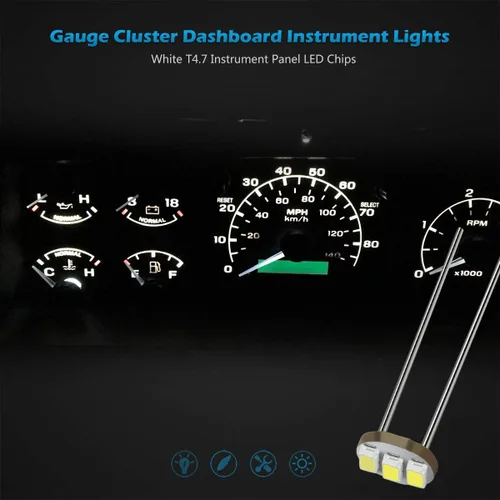 Miniatura 5 de Partsam 20pcs 0.185 in-12v coche blanco mini bombillas lámparas indicador racimo velocímetro iluminación de fondo