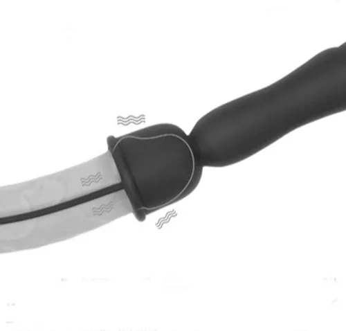 Miniatura 8 de Sonido vibratorio eléctrico de silicona para hombres, estimulación de uretra, masturbador de entrenamiento del pene masculino (A)