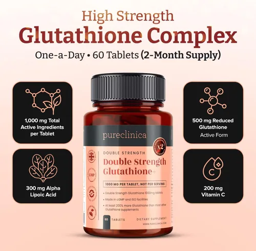 Miniatura 4 de Glutatión 1000 mg x 360 tabletas (6 botellas de 60) - con 500 mg de glutatión, 300 mg de ALA y 200 mg de VIT C por tableta