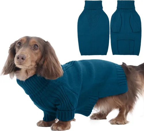 Miniatura 85 de IECOii Suéter extragrande para perro, suéteres térmicos cálidos para perros de raza gigante, ropa de punto, cuello alto de invierno, elástica