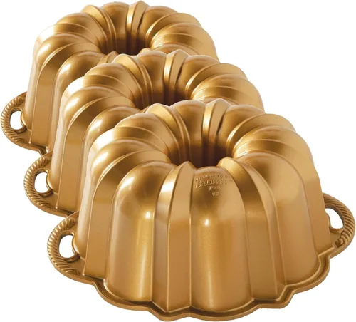 Miniatura 5 de Nordic Ware Anniversary Bundt 12 tazas, color dorado