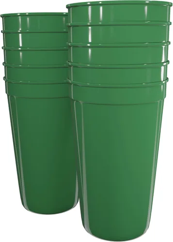 Miniatura 53 de PartyPrints Paquete de 100 vasos de plástico en blanco reutilizables de 10 a 12 onzas, vasos de estadio a granel, sin BPA, aptos para lavavajillas