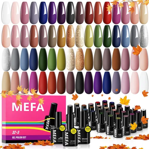Miniatura 11 de MEFA Juego de 2 piezas de 15 ml de esmalte de uñas de gel, capa superior y base, esmalte de uñas de gel sin necesidad de limpieza, efecto de brillo